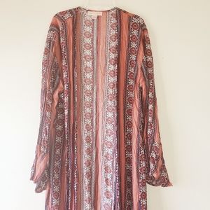 Bohemian Open front Boho Kimono Aztec Robe